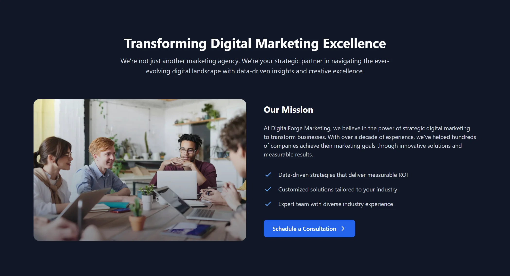 About-us Marketing Dark