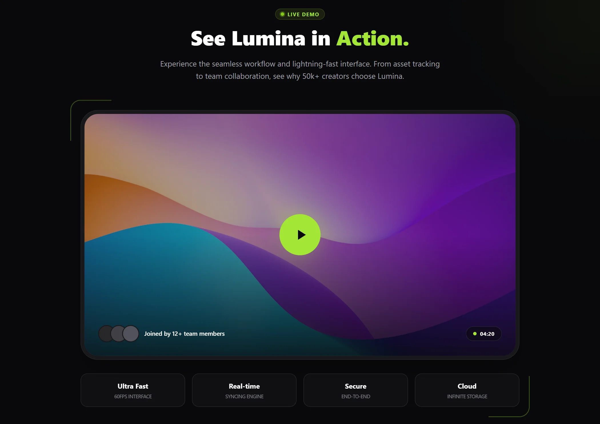 Demo-video Mobile App Dark