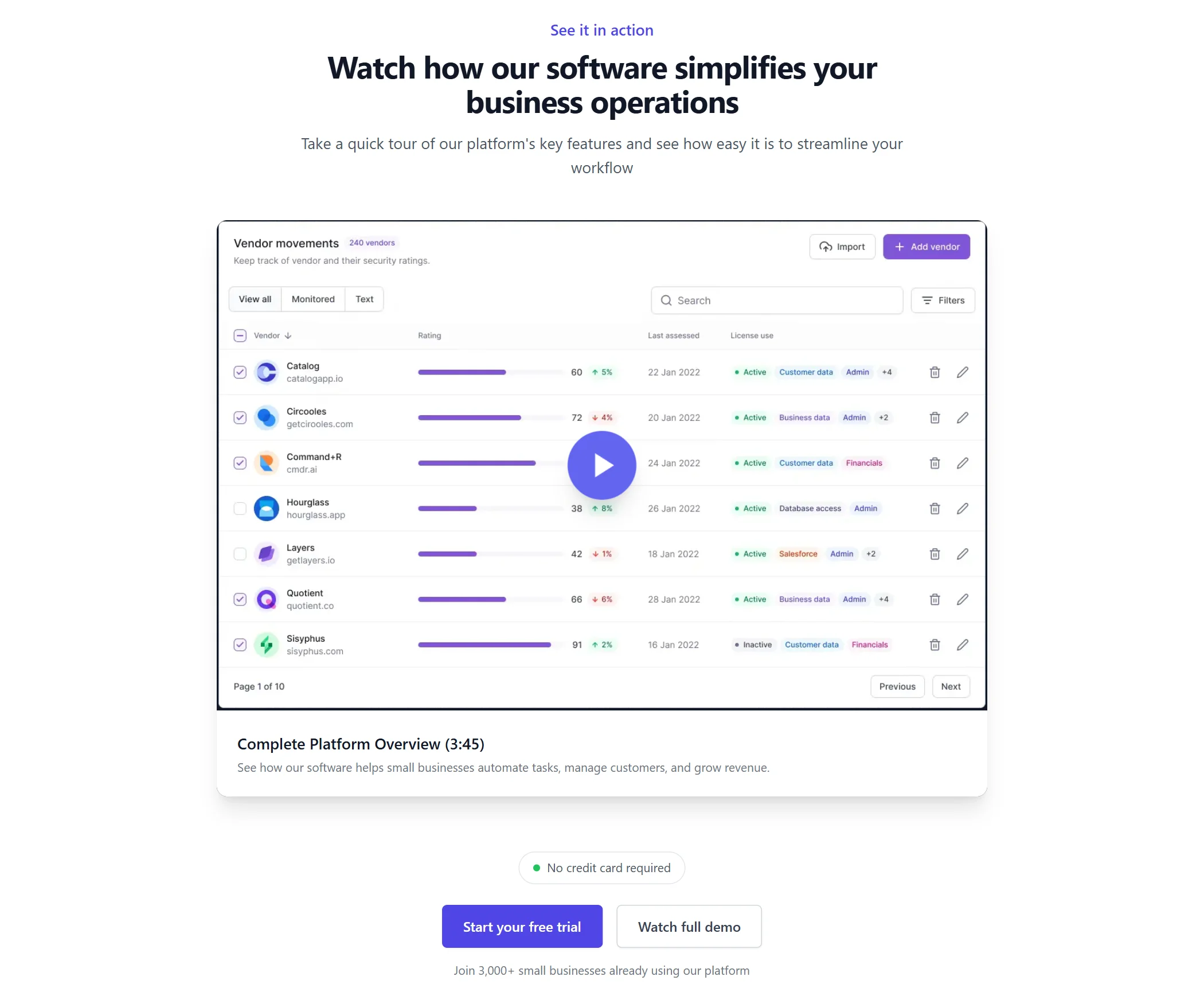 Demo-video Software Minimal