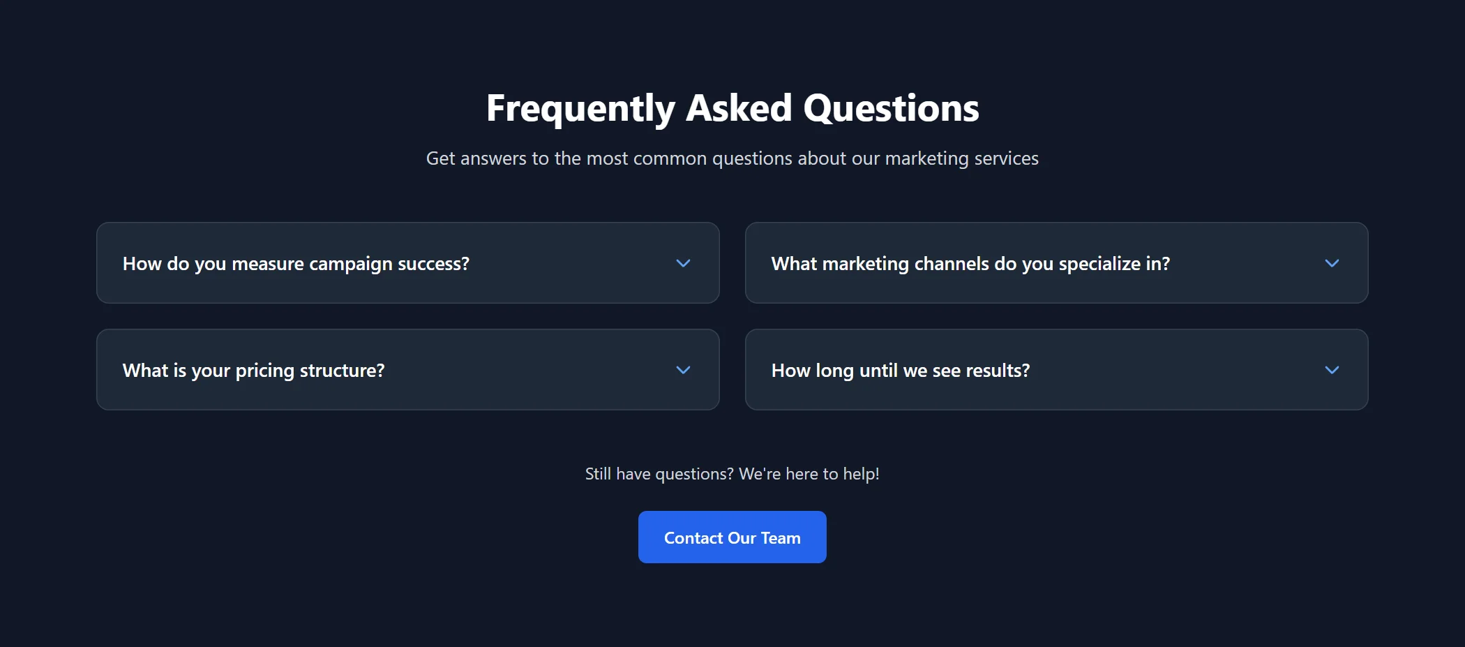 Faq Marketing Dark
