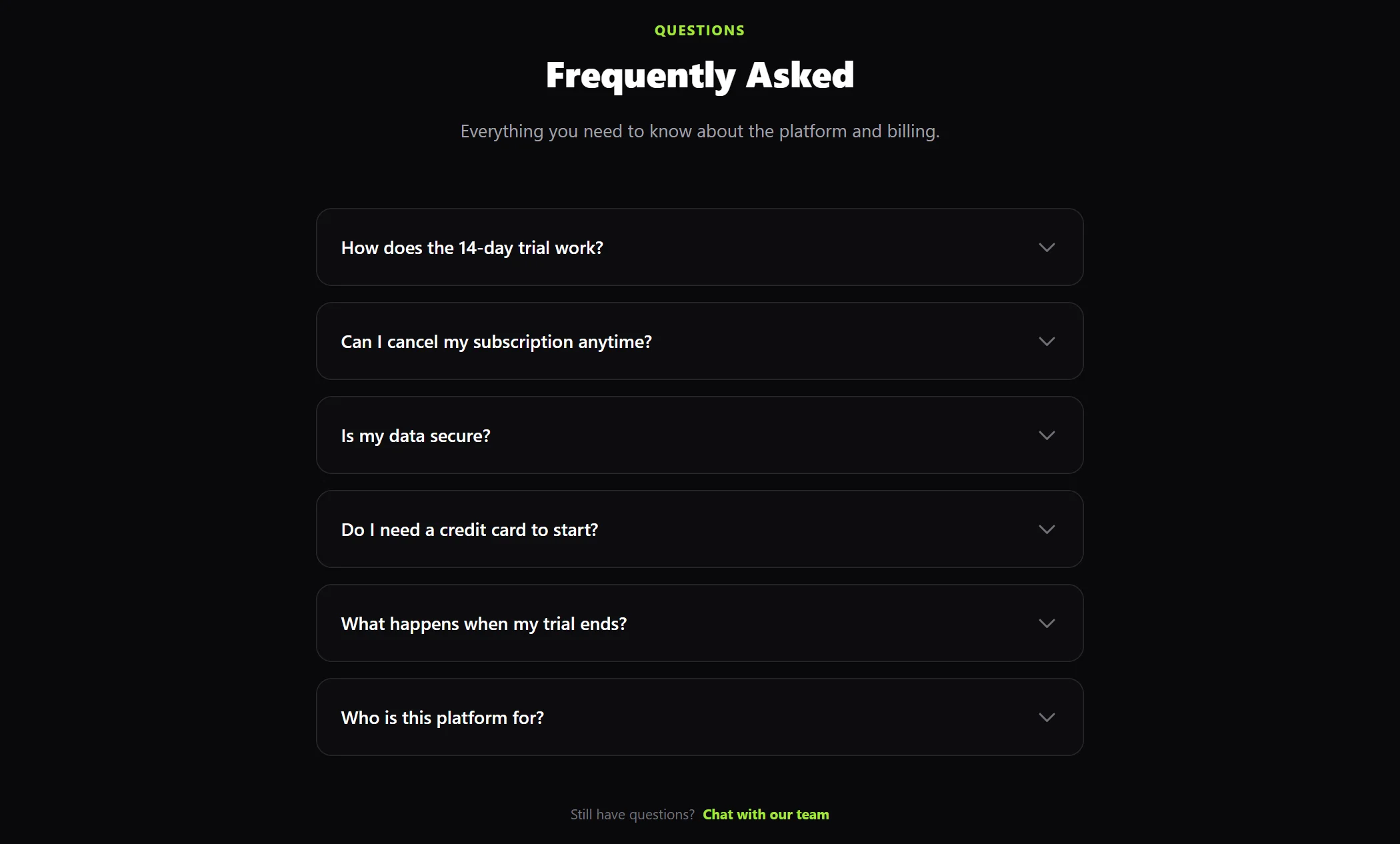 Faq Mobile App Dark