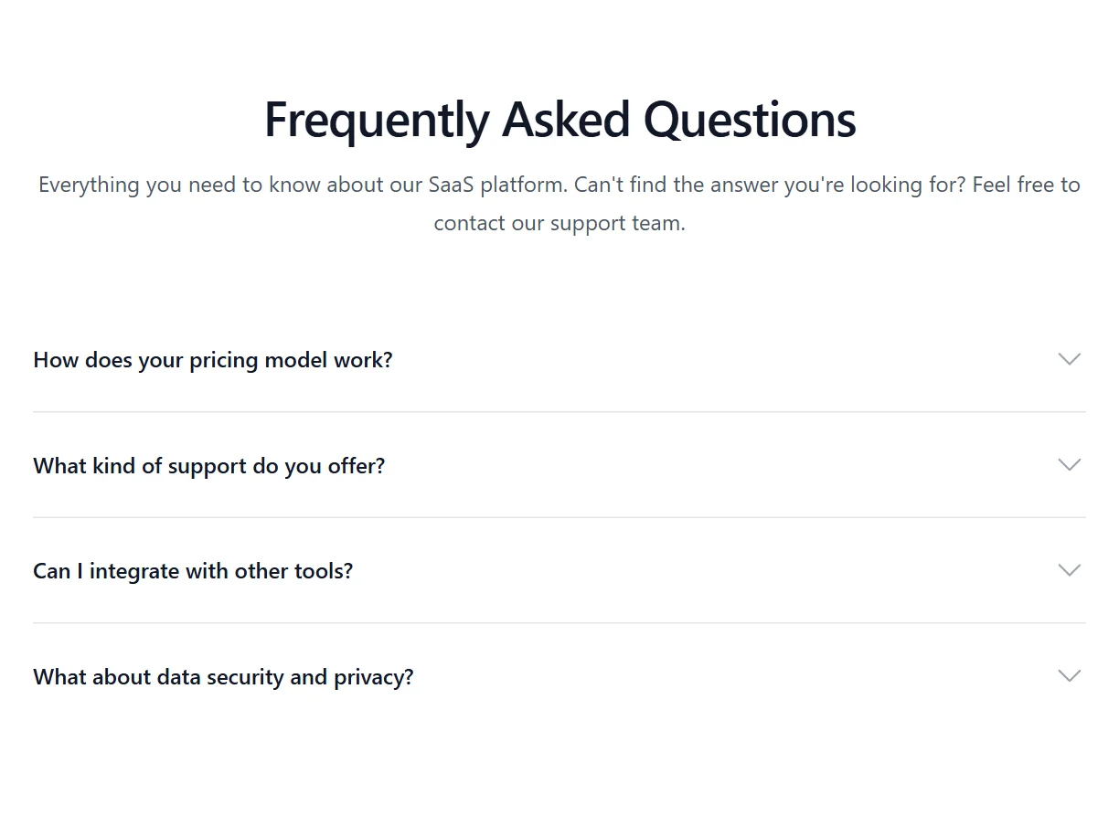 Faq SaaS Minimal