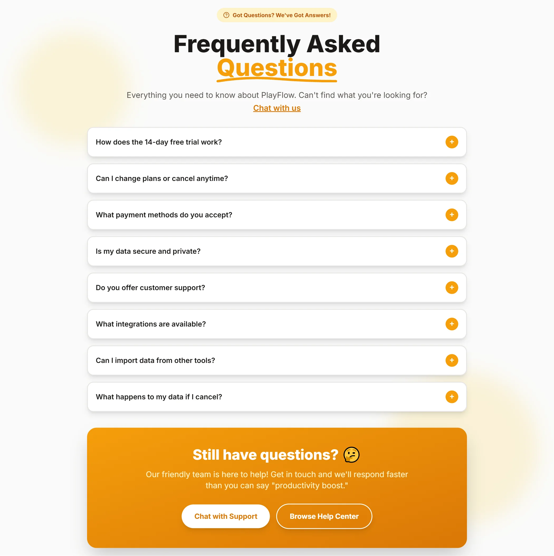 Faq SaaS Playful