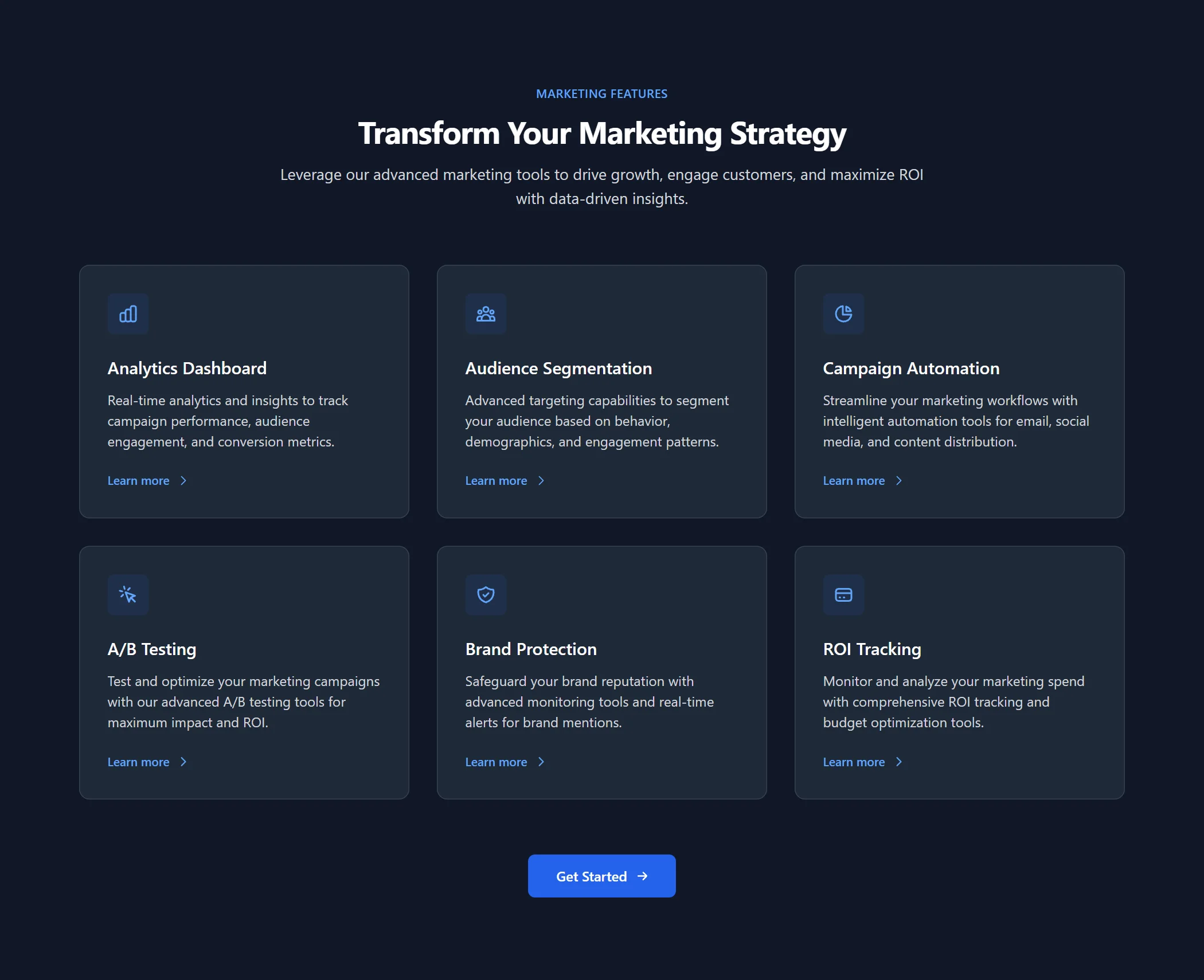 Feature Marketing Dark
