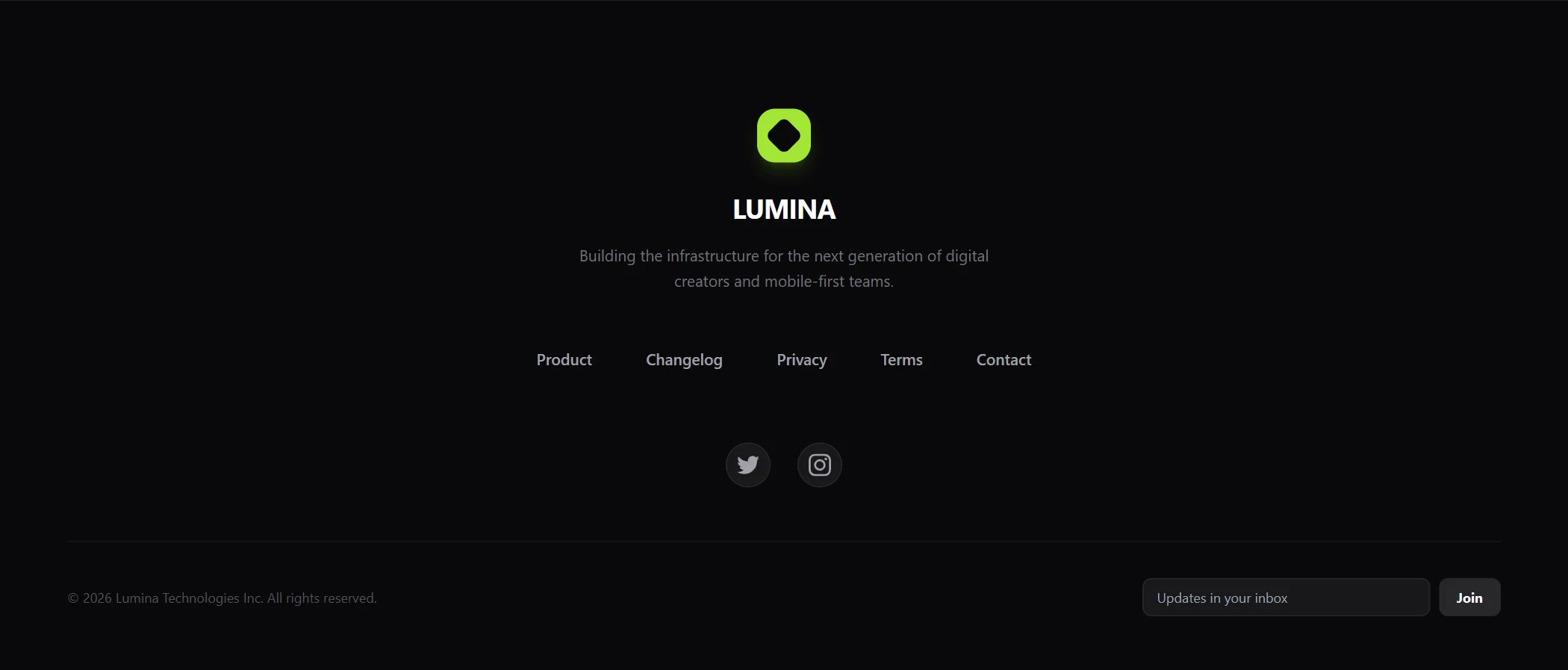 Footer Mobile App Dark