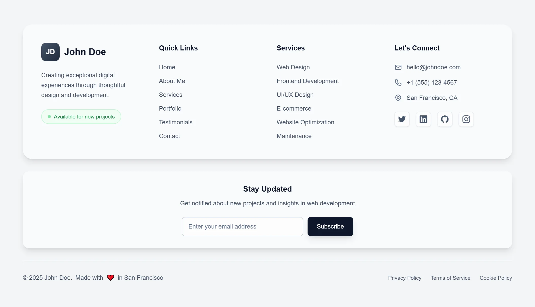 Footer Freelance Light
