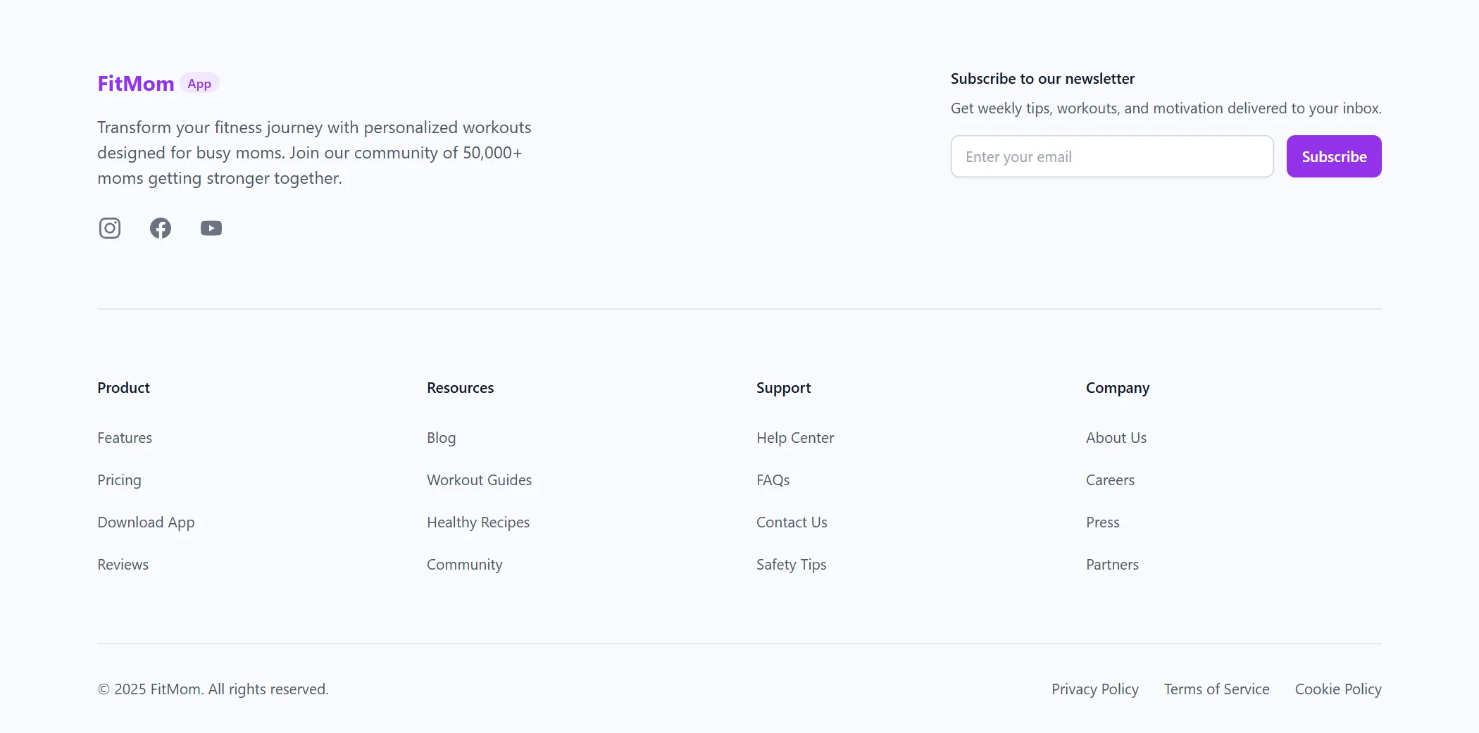 Footer Mobile App Minimal