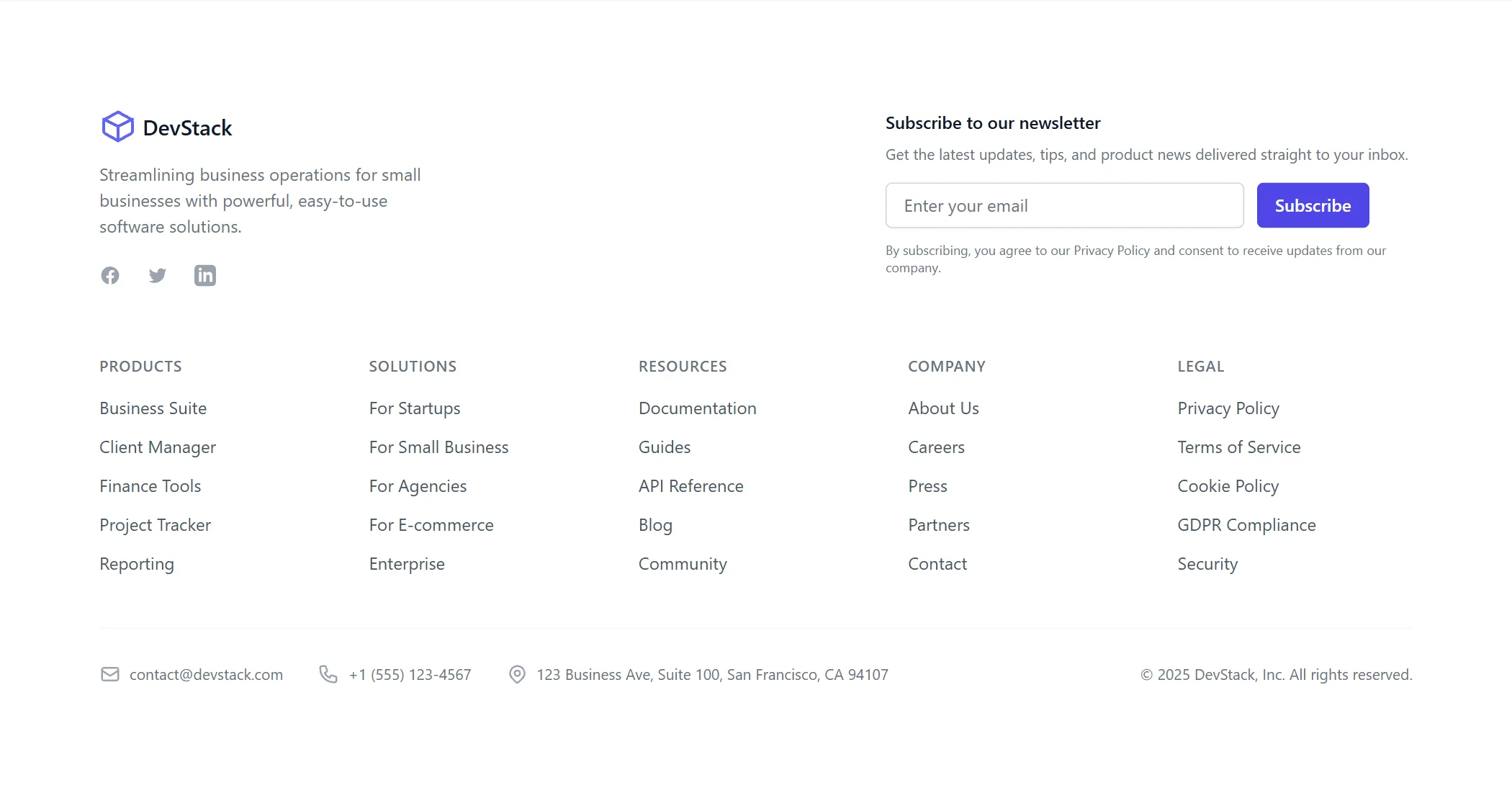 Footer Software Minimal