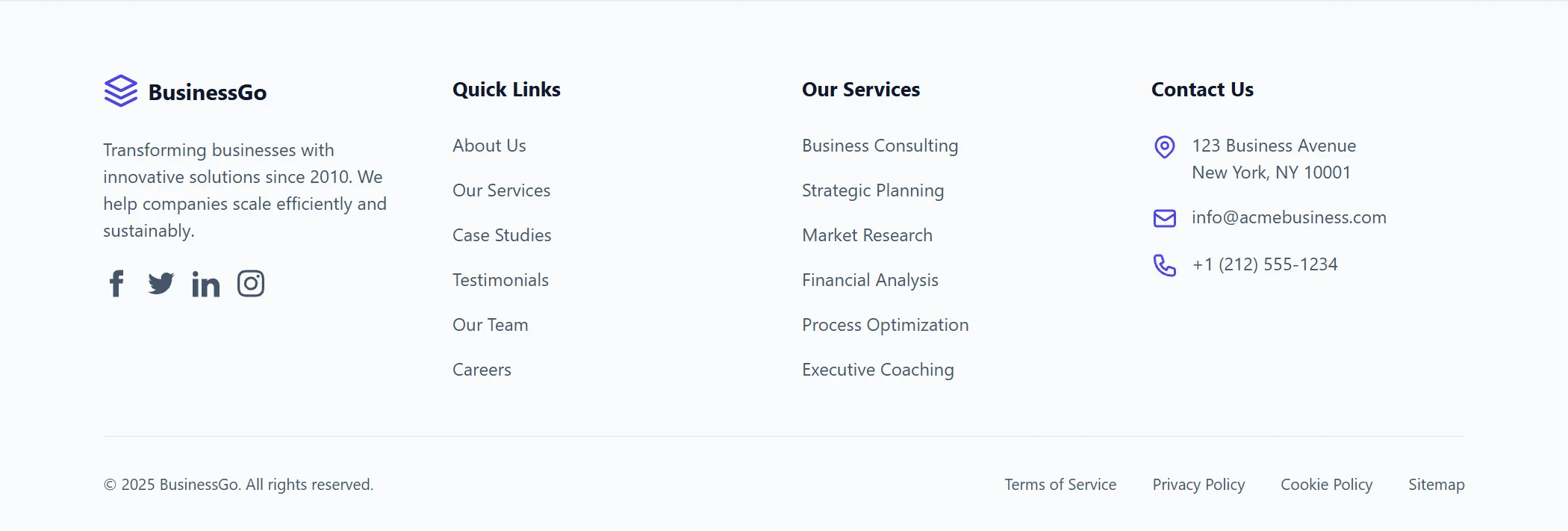 Footer Business Modern