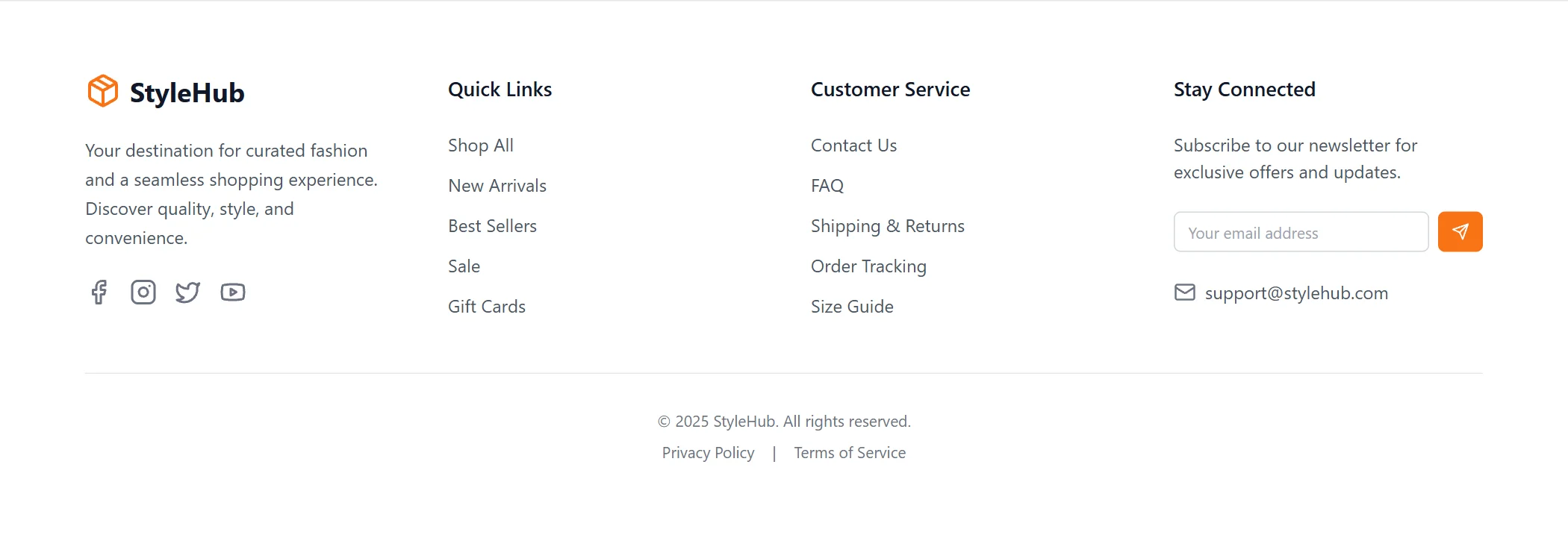 Footer E-commerce Modern