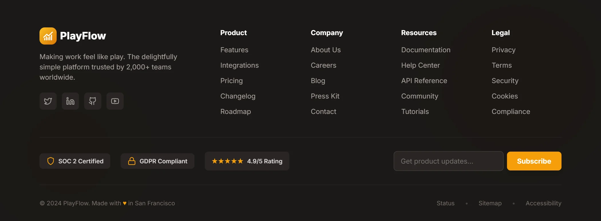 Footer SaaS Playful