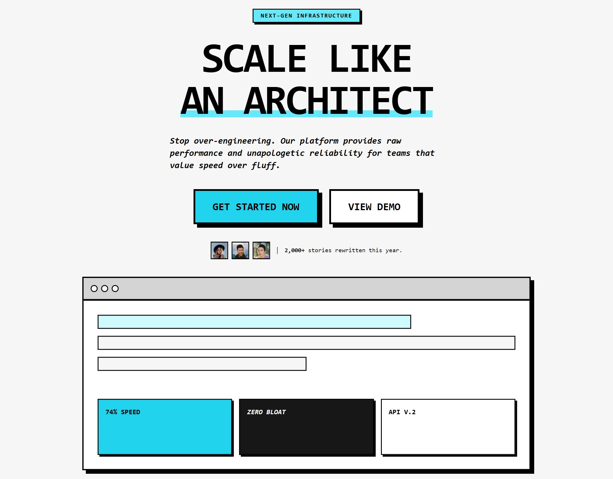 Hero SaaS Brutalist