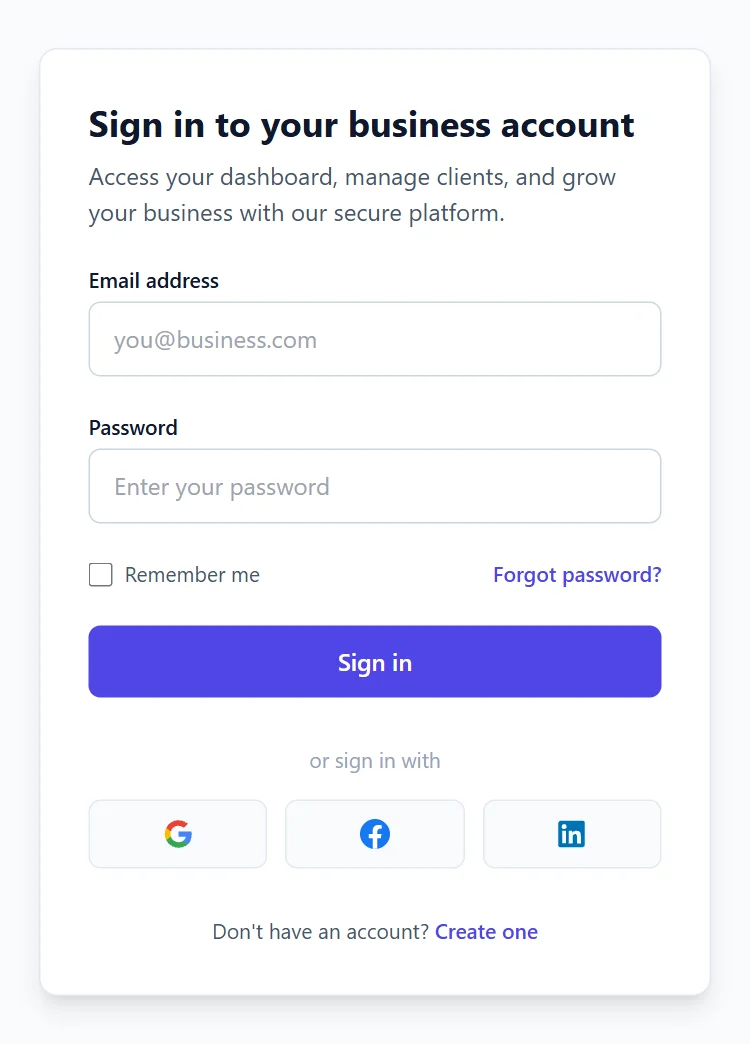 Login Business Modern