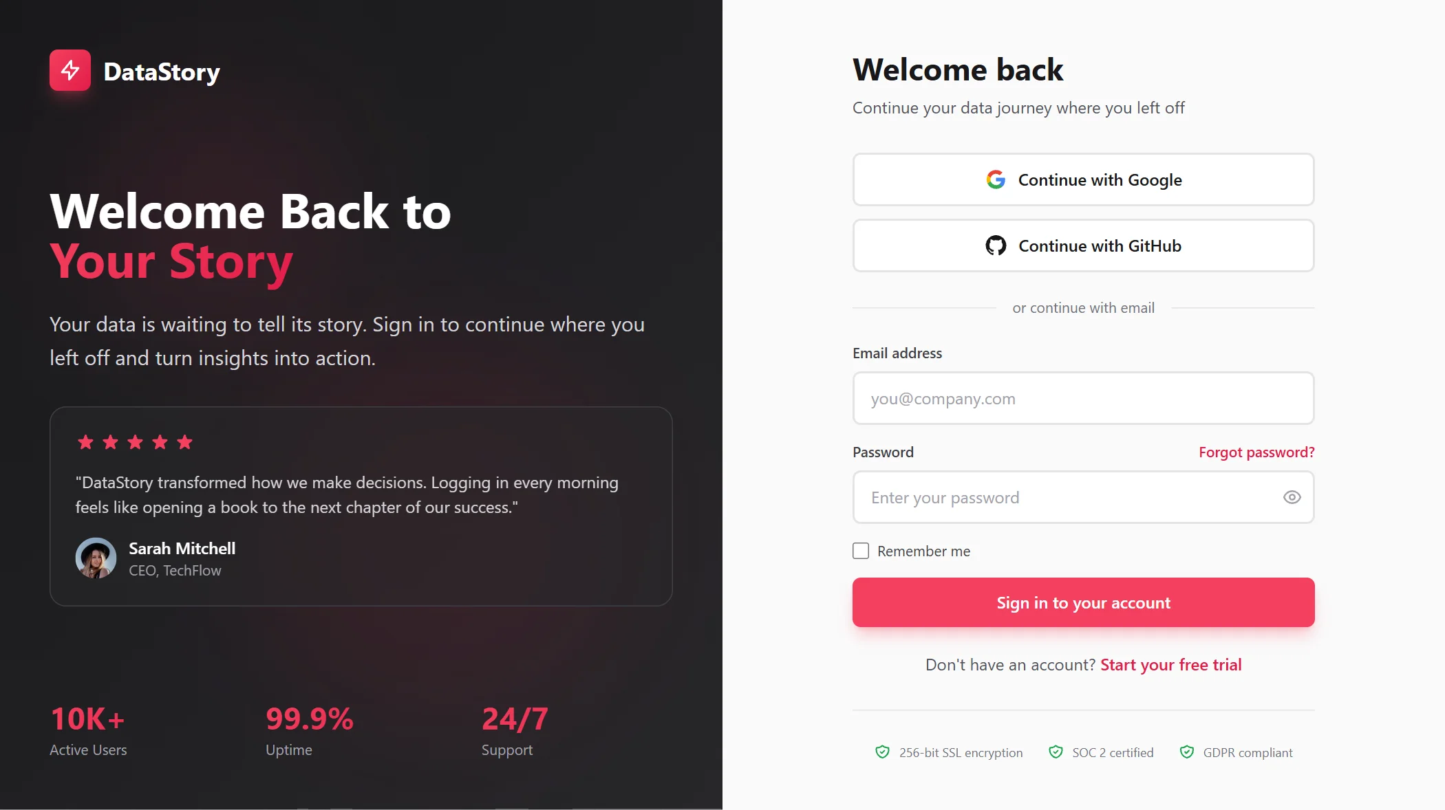 Login SaaS Modern