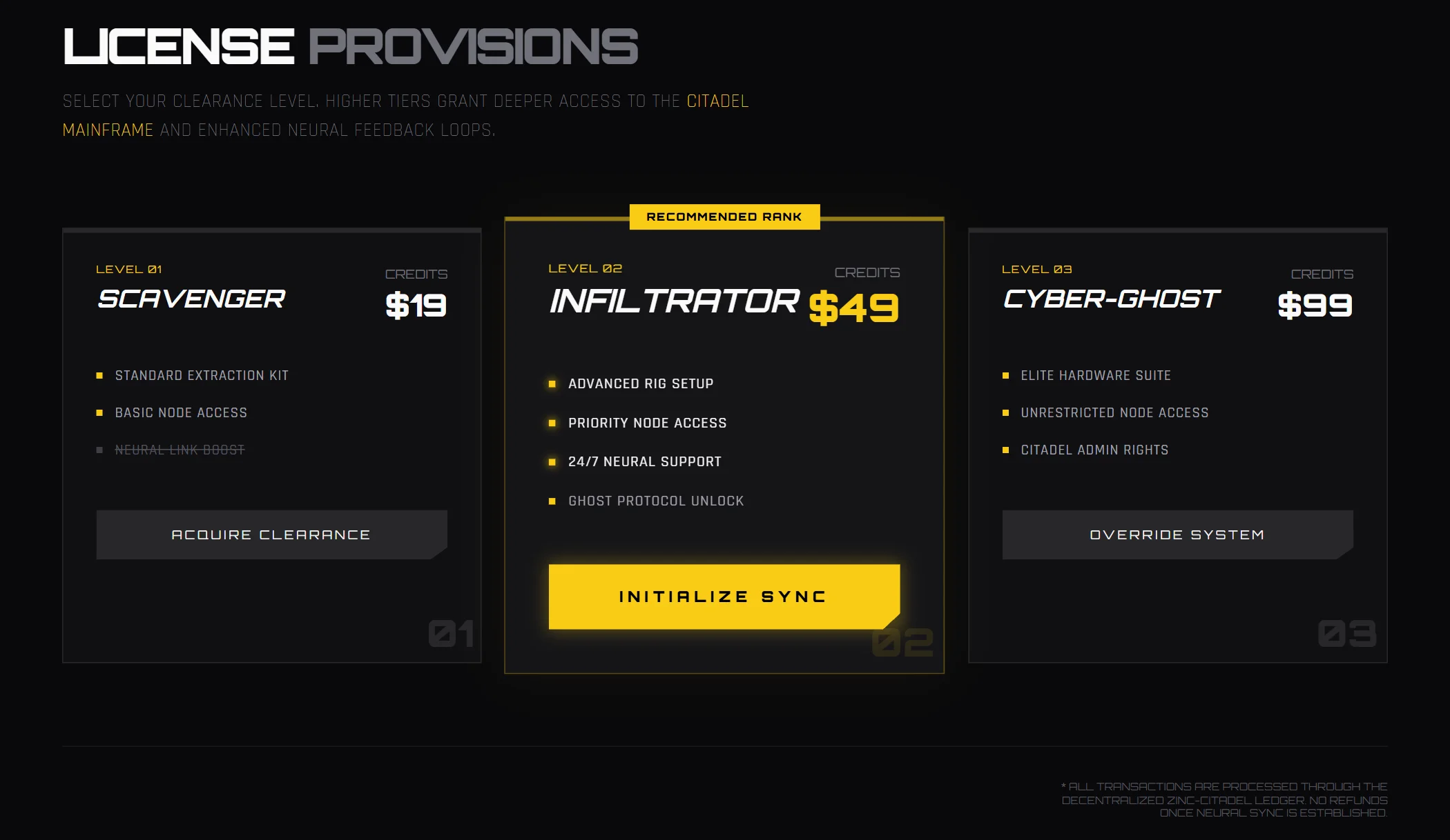 Pricing Gaming Futuristic