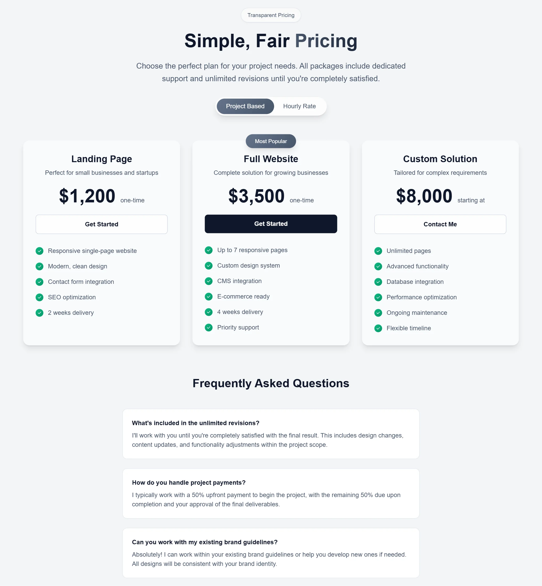 Pricing Freelance Light
