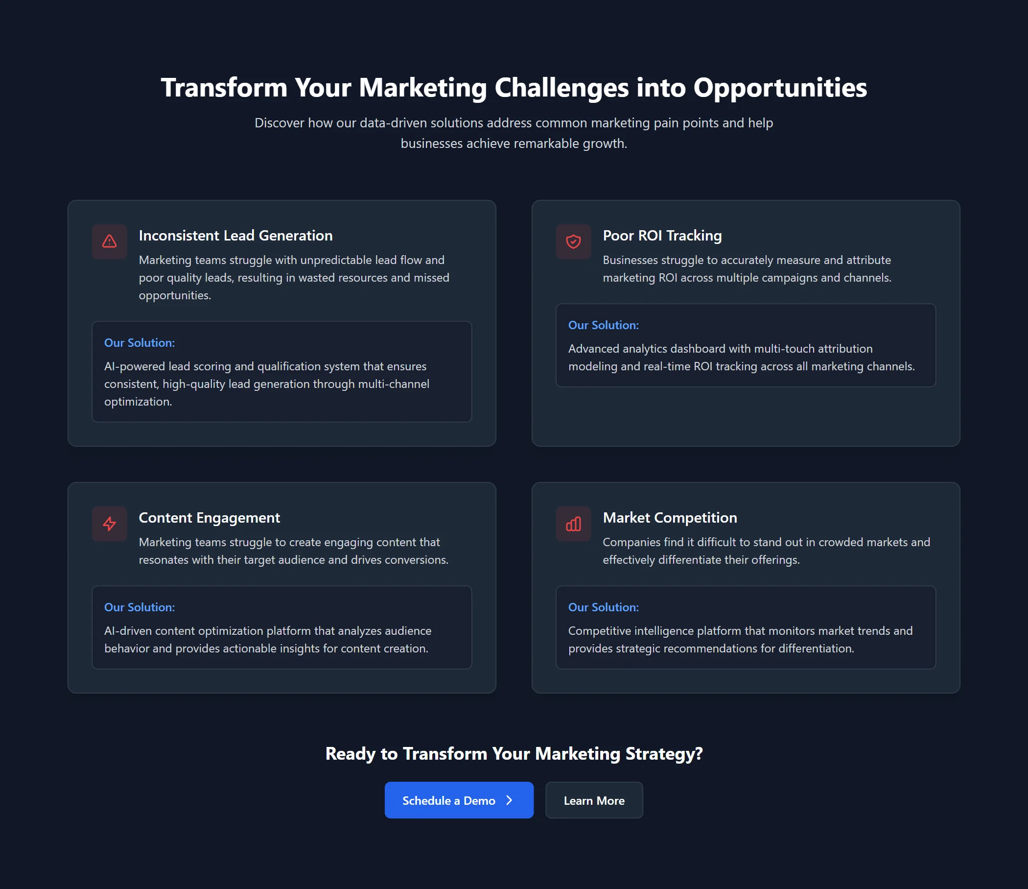 Problem-solution Marketing Dark