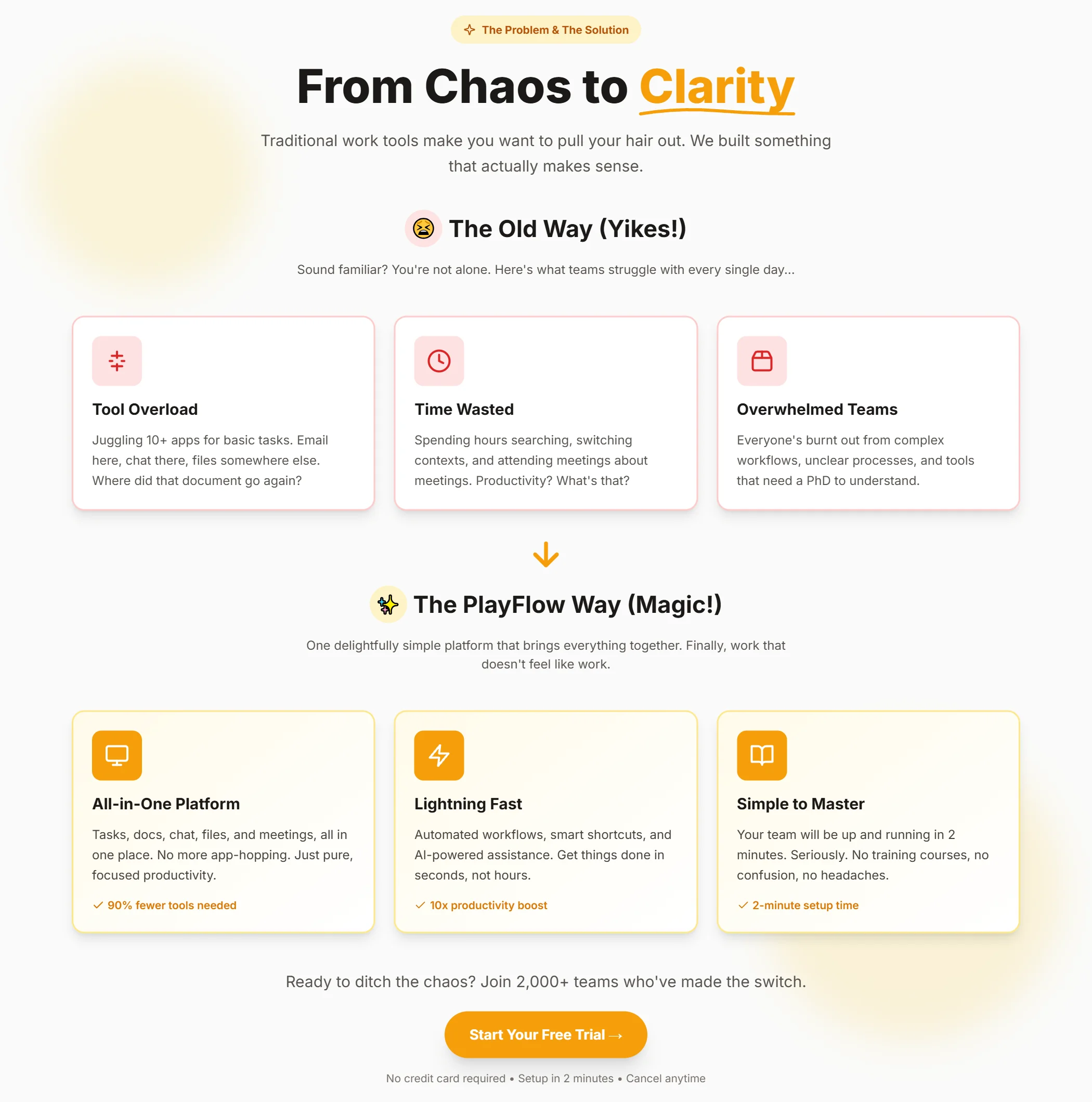 Problem-solution SaaS Playful