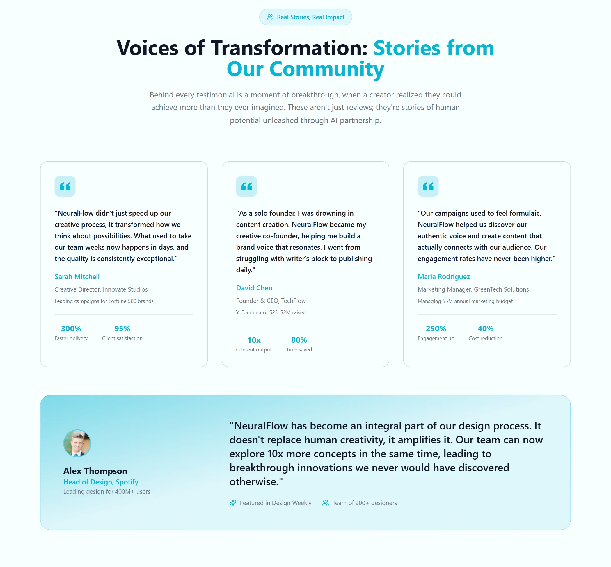 Testimonial Artificial Intelligence Modern